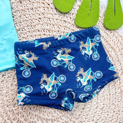 Linha Praia - Conj. Blusa Manga Longa Surf Buddies e Sunga com Proteção UV50+ - Verde e Marinho